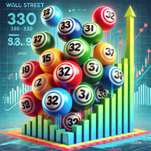 Bingo balls and rising marketplace chart
