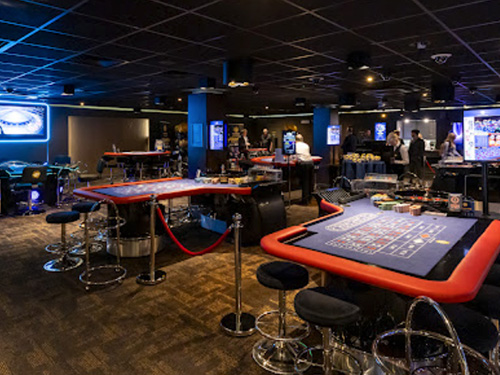 View of the gaming tables at Merkur Casino in Aberdeen.