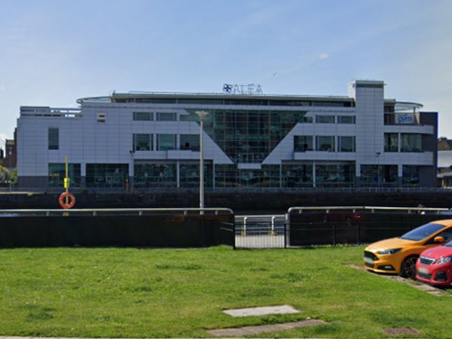 A view of the casino taken from the other side of the Clyde.