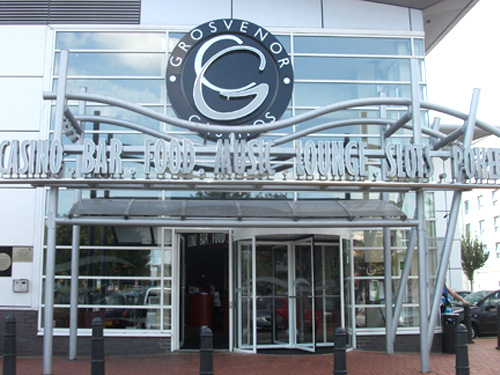 The exterior of the Grosvenor Casino Cardiff, at the Red Dragon Centre