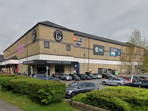 The exterior of the Huddersfield Grosvenor Casino, Folly Hall Mills