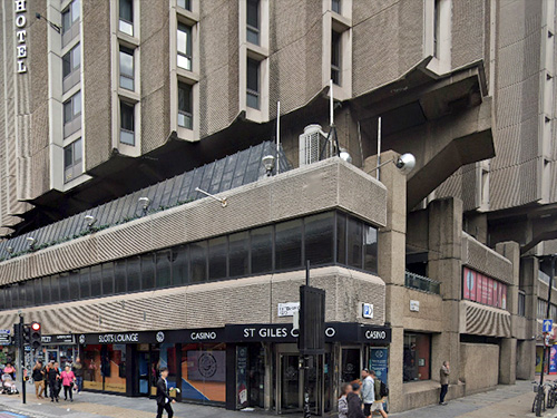 The exterior of the Grosvenor St Giles Casino on Tottenham Court Road, London