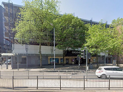 Exterior of the Grosvenor Casino on Maid Marian Way, Nottingham.