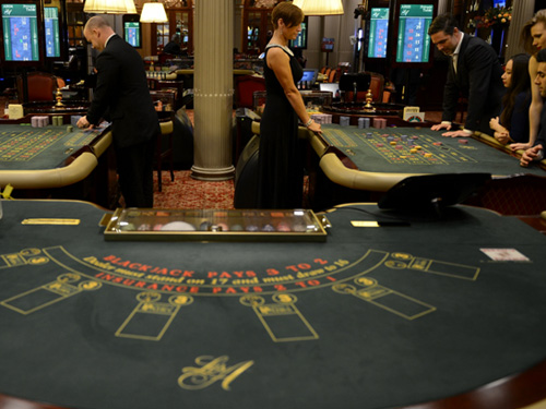 Baccarat tables at Les Ambassadeurs Club Casino, London Hamilton Place