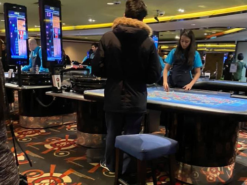 Gaming tables at the Empire Casino, Leicester Square.