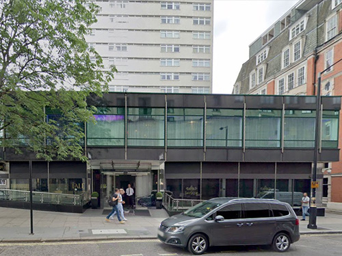Exterior of the Metropolitan Casino, Old Park Lane, London.