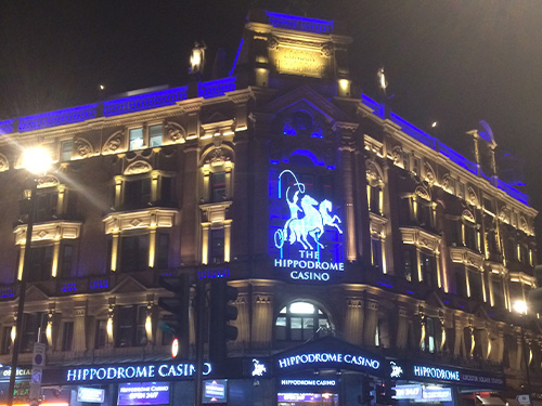 The exterior of The Hippodrome Casino, London Cranbourn Street