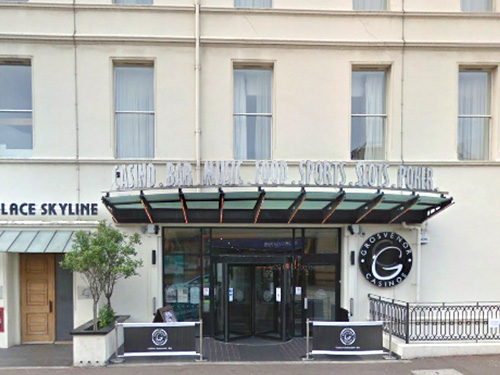 Entrance of the Grosvenor Casino on Church Street, Southend-on-Sea