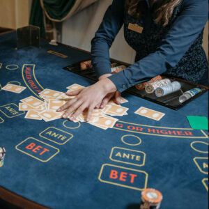 Casino table and cards